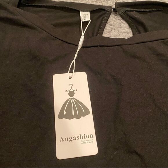 Angashion Black Jumpsuit Size Med NWT - Picture 2 of 10